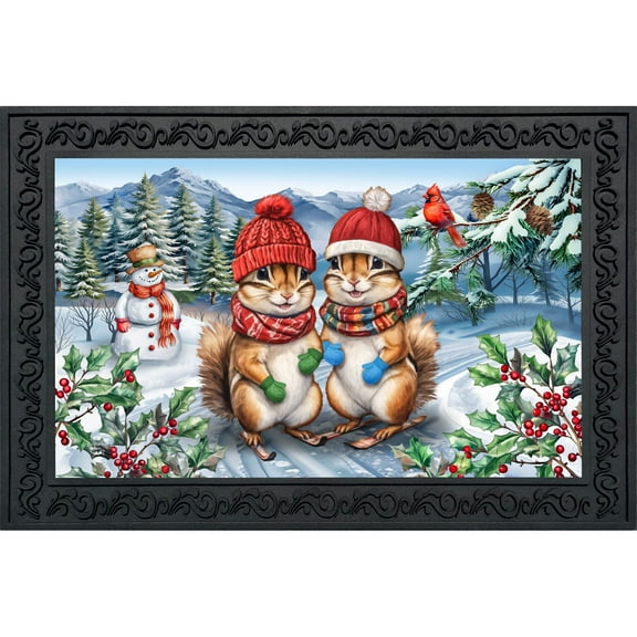 Briarwood Lane Winter Chipmunks Doormat