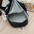 thumbnail image 5 of Solid Color Backpack with Zippered Side Pocket, Aesthetic School Backpack, Lightweight Breathable Bookbag for Middle School College, Black, 5 of 6