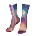 thumbnail image 6 of Fuzoiu Dreamy Moonlit Window Print Crew Socks,Casual Athletic Gym LightWeight Thin Socks,Casual Crew Socks for Men Woman,Calf Length Crew Socks, 6 of 7