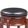 thumbnail image 3 of Benjara Sabi 24" Swivel Counter Stool- Solid Wood- Faux Leather- Brown- Black, 3 of 6