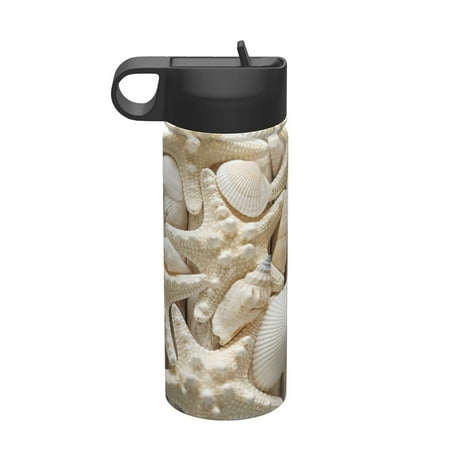 

Matuu Starfish and Sea Shells for 18oz Durable Thermal Cups Keep Drinks Cold & Hot Insulated Coffee Mug with Lid (With Straw)
