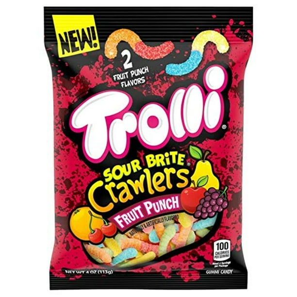 TROLLI SOUR BRITE CRAWLERS FRUIT PUNCH FLAVORED ( 2 PACK ) - Walmart.com