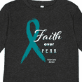 thumbnail image 4 of Inktastic Faith Over Fear Ovarian Cancer Awareness with Teal Ribbon Boys or Girls Long Sleeve Toddler T-Shirt, 4 of 5