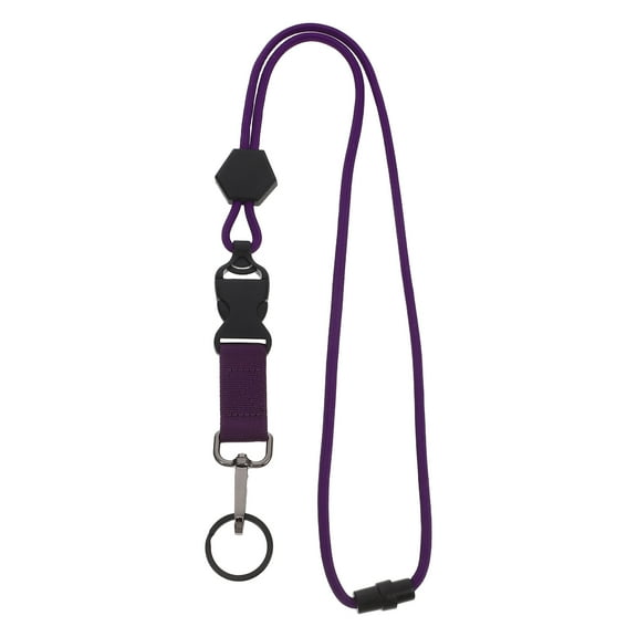 HAKIDZEL Badge Lanyard 1Pcs 22.4x2in Purple Heavy Polyester