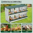 thumbnail image 4 of 8-Compartment Metal Chicken Nesting Box - with Large Vented Holes for Easy Egg Collection & Poultry Coop, 4 of 6