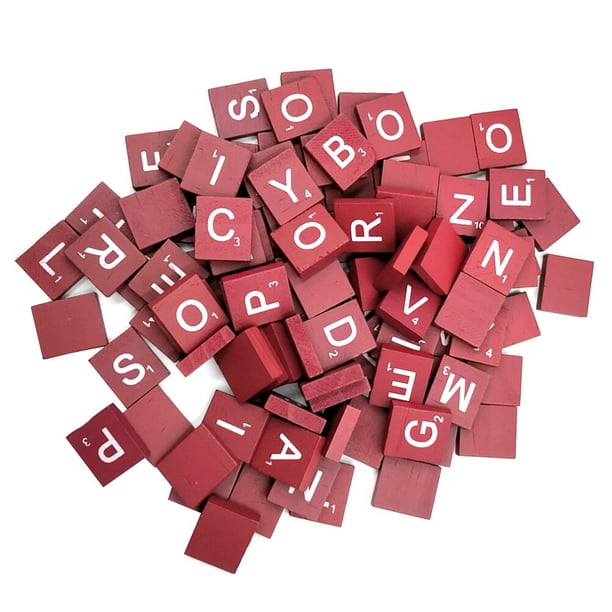 EeaseMX 100 piezas de virutas de madera natural Claret DIY 26 letras en inglés Palabras Alfabeto Rompecabezas Caja de alfabetización Desarrollo intelectual del bebé Virutas de madera