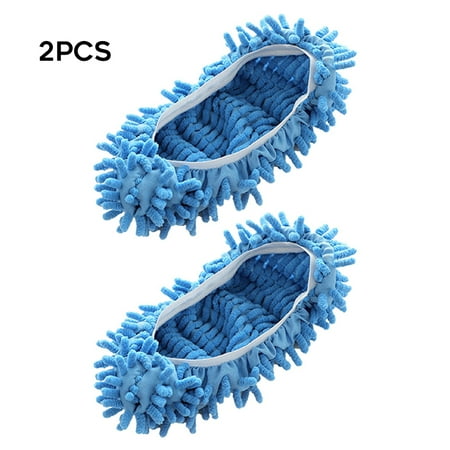 

2pcs Multipurpose Dust Mop Slippers Removable Foot Flannel Shoe Cover Floor Cleaner for Home