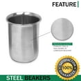 thumbnail image 3 of Scientific Labwares Stainless Steel Beaker with Rim - Low-Form Beakers for Science - Industrial-Grade Chemistry Lab Equipment, High Heat Tolerance - Scientific Laboratory Supplies for Liquids & Solids, 3 of 4
