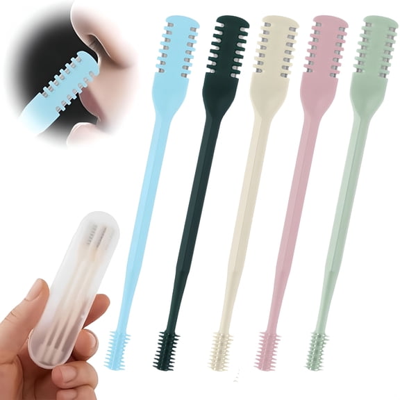 EXLEAF 2026 New Double Sided Nose Hair Knife,2-In-1 Nasal Cutter,Nostril Remover Tool,Portable Manual 360 Rotating Trimmer with Ear Picker for Women Men(5Pcs)