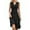 Black, variant on HJYCHN Casual Dresses for Women Solid Color V-Neck Waist Pleated Sleeveless Mid Length Skirt Elegant and Flowy Summer Dresses for Women Grey XL