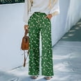 thumbnail image 4 of Delayuji Women's Wide Leg Pants Printed Summer Casual Palazzo Pants Drawstring Loose Fashion with Button High Elastic Waisted Pants Trousers With Pockets, 4 of 6
