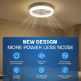 thumbnail image 4 of CannonX 14” Low Profile Ceiling Fans with Lights and Remote, Modern Fandelier Ceiling Fan with Light, 6 Speeds, 3 Lighting Modes 3500K-5500K, Flush Mount for Bedroom, LED 2200 Lumens, ETL Certified, 4 of 10