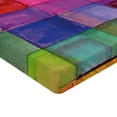 thumbnail image 2 of Ambesonne Abstract Fitted Sheet, Rainbow Colors Squares, Full Size, Multicolor, 2 of 3