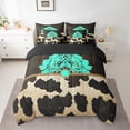 thumbnail image 2 of Manfei Boys Girls Western Cow Print Bedding Comforter Set 7pcs,Exotic Style Queen Bedding Sets Super Cozy,Boho Damask Queen Sheet Sets,Luxury Bedroom Decor,Reversible, 2 of 8