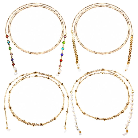 4PCS Glasses Chain, Eyeglass Strap For Women Metal Sunglasses Chains