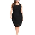 thumbnail image 1 of Vestido informal hasta la rodilla de encaje sin mangas con cuello redondo y tallas grandes para mujer Pompotops ghjkhdj6352, 1 of 1
