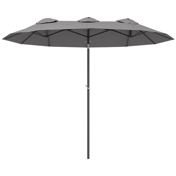 9.5 Large Double-sided Patio Umbrella Outdoor Market Umbrella with Tilt Crank