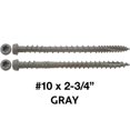 thumbnail image 2 of Tornillo Jake Sales #10 x 2-3/4 pulgadas para madera compuesto de color gris con cabezal de transmisión Torx/Star, con revestimiento exterior, compatible con madera ACQ, tornillos de 5 libras ~ 350, 2 of 5