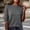 Dark Gray, variant on Ladies Elbow Length Sleeve Tops, Crew Neck Ribbed Knit Soft Stretchy Slim Fit Solid Casual Daily Wear Pullover Blouse Shirts, Black XL