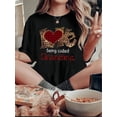 thumbnail image 1 of Chic Leopard Heart Print Women's T-Shirt - Casual Crew Neck, Short Sleeve, Stretchy Polyester Blend, Machine Washable - Perfect for Summer & Casual Attire, 1 of 8