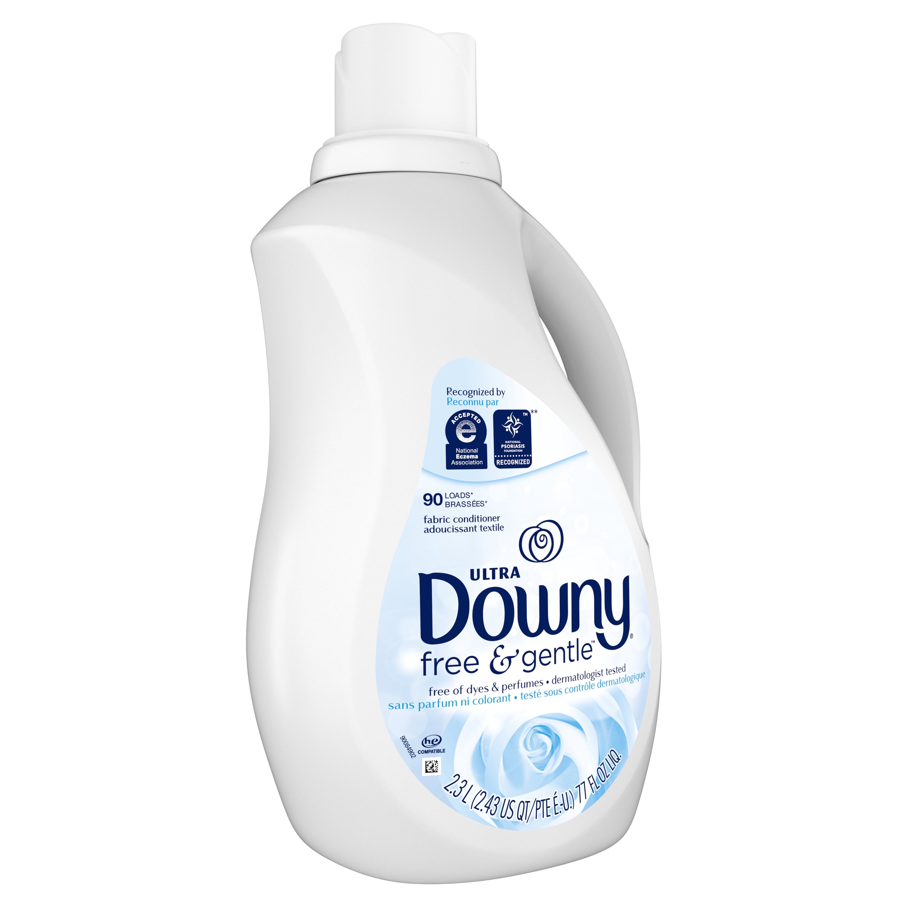 Downy Free & Gentle Liquid Fabric Conditioner, 90 Loads, 77 fl oz
