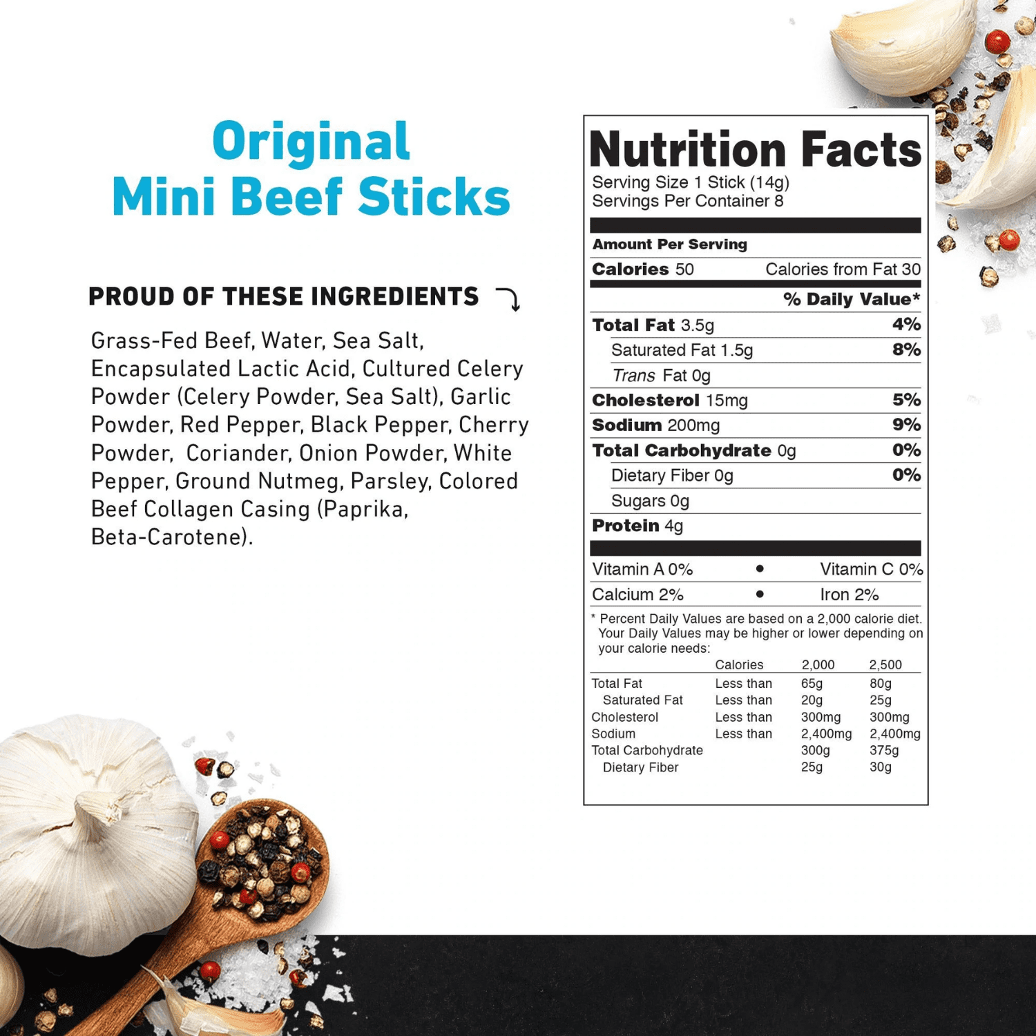 Country Archer Grass Fed Original Mini Beef Sticks, 100% Grass Fed Beef, Mini Original 28 Count