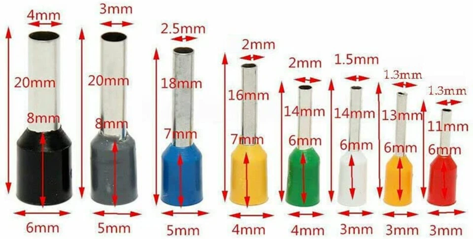 BUTTERFLY- 400Pcs Insulated Crimp Cord Terminal Wire End Ferrule Cable Terminals Connector