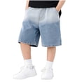 thumbnail image 2 of ZOYOEN Boys Denim Shorts with Pockets- Casual Fashion Elastic Waist Baggy Kids Jean Shorts Blue Size 8, 2 of 7