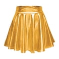 thumbnail image 2 of Plus Size Athletic Shorts Plus Size Women's Shiny High Waisted Pleated Mini Skirt Flared Skater Skirt for Party Club Daily Wear XXL, 2 of 9