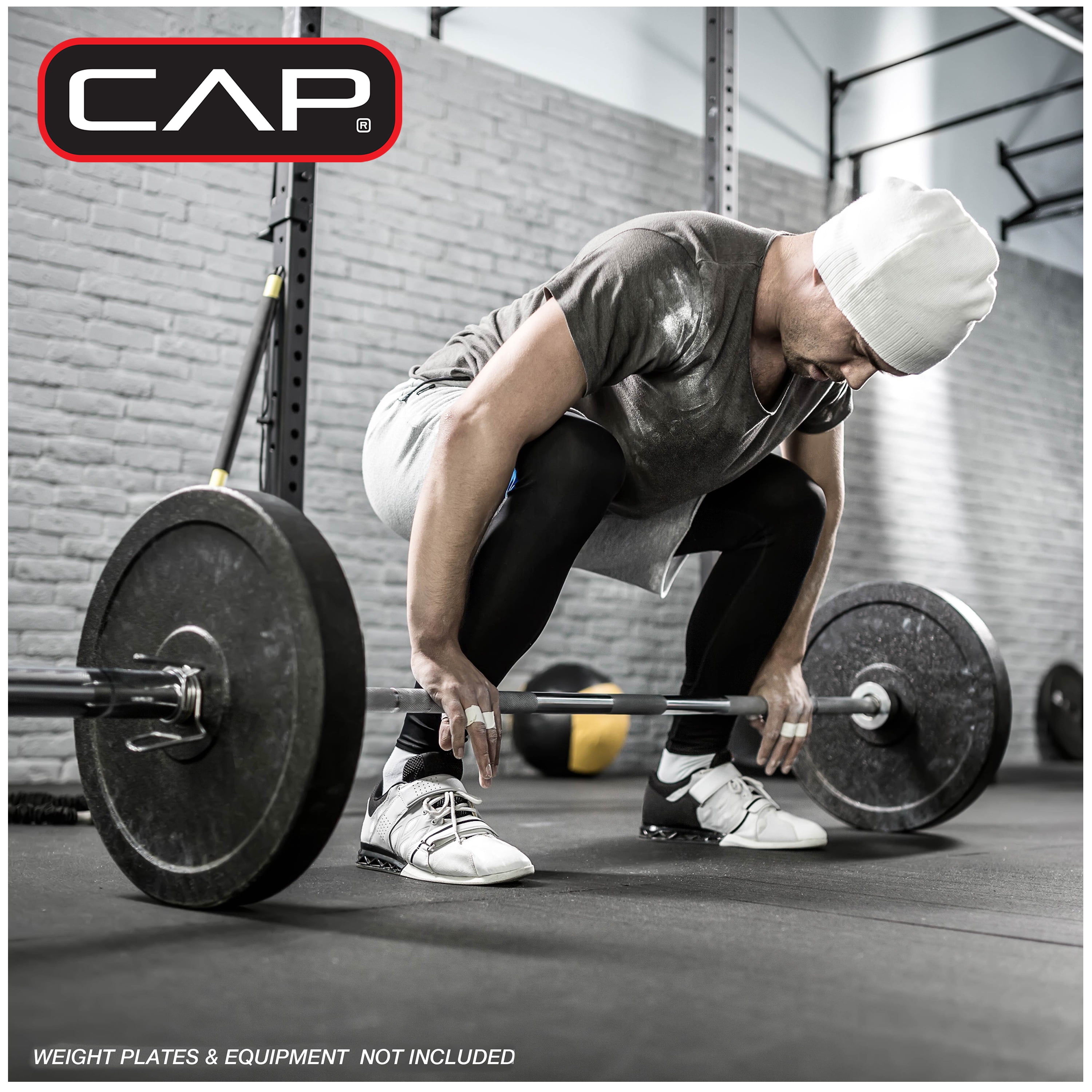 CAP Barbell 45lb Solid Steel Olympic Weight Bar, 7 Ft., Chrome (Fits 2-Inch Weight Plates)