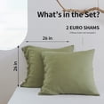 thumbnail image 3 of Simple&Opulence 100% Washed Linen Euro Sham Cover, 26 x 26 Inch, Decorative Bed Pillow Cover with Coconut Button, Solid Color Pillow Shams Set of 2 (Sage Green), 3 of 8