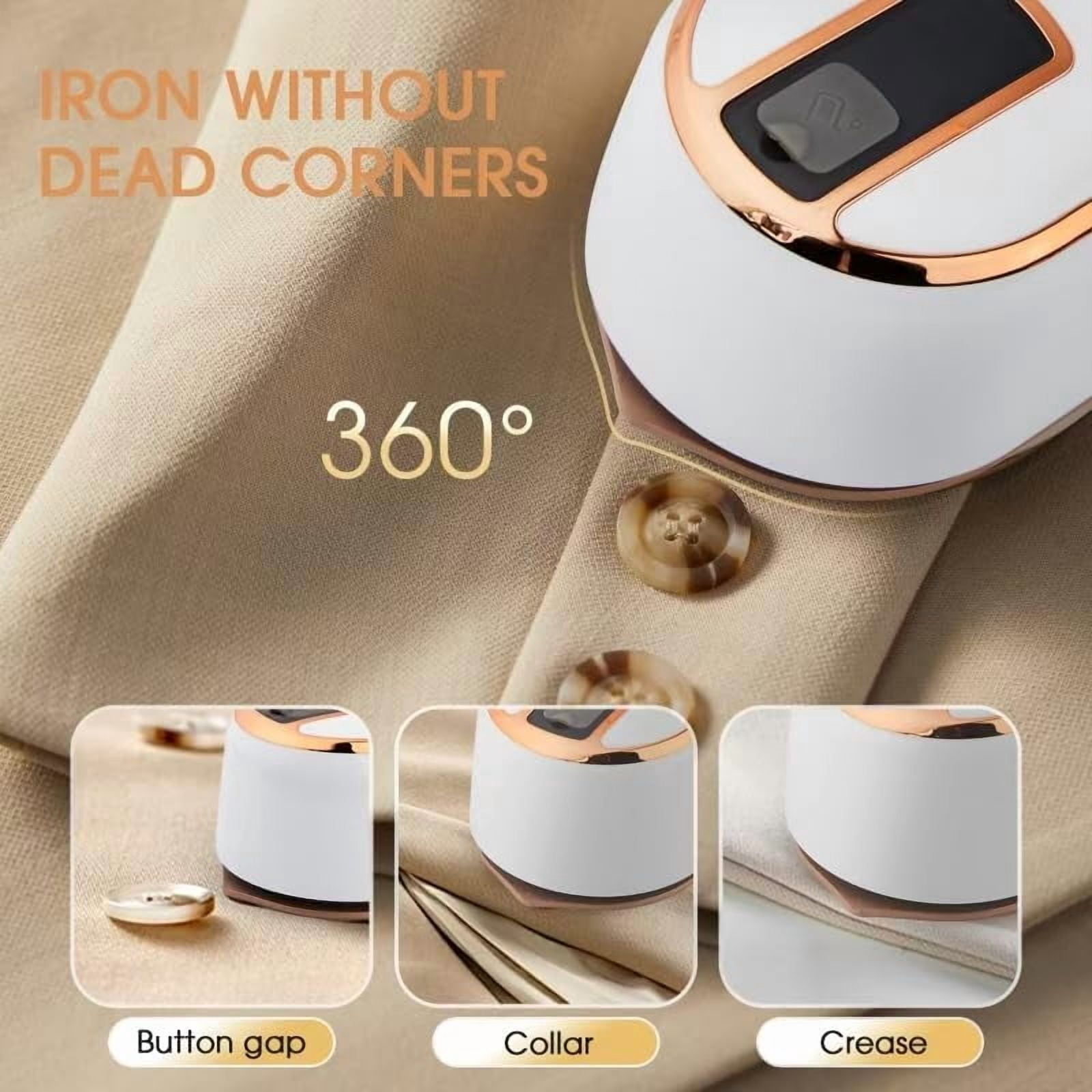 Travel Iron Steamer for Clothes, 2 in 1 Dry and Wet Mini Portable Clothing Steam, 1000W Foldable Handheld Garments Steamer Iron 4Mode with LCD Display, 9s Fast Heat-up, 180° Swivel Wrinkles Remover