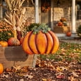 thumbnail image 4 of Iron Pumpkin Yard Decorations, Metal Garden Stakes Fall Lawn Ornaments for Thanksgiving Halloween Outdoor Patio Decor, Ground Insert Art for Home Backyard Seasonal Display, Orange, Style B, 4 of 8