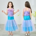 thumbnail image 6 of Little Mermaid Dress Girl Fancy Dress Up Costume Kids Ariel Princess Cosplay Clothing with Accessories, 6 of 7