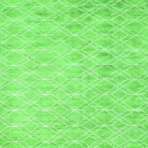 Ahgly Company Indoor Square Abstract Green Contemporary Area Rugs, 3' Square