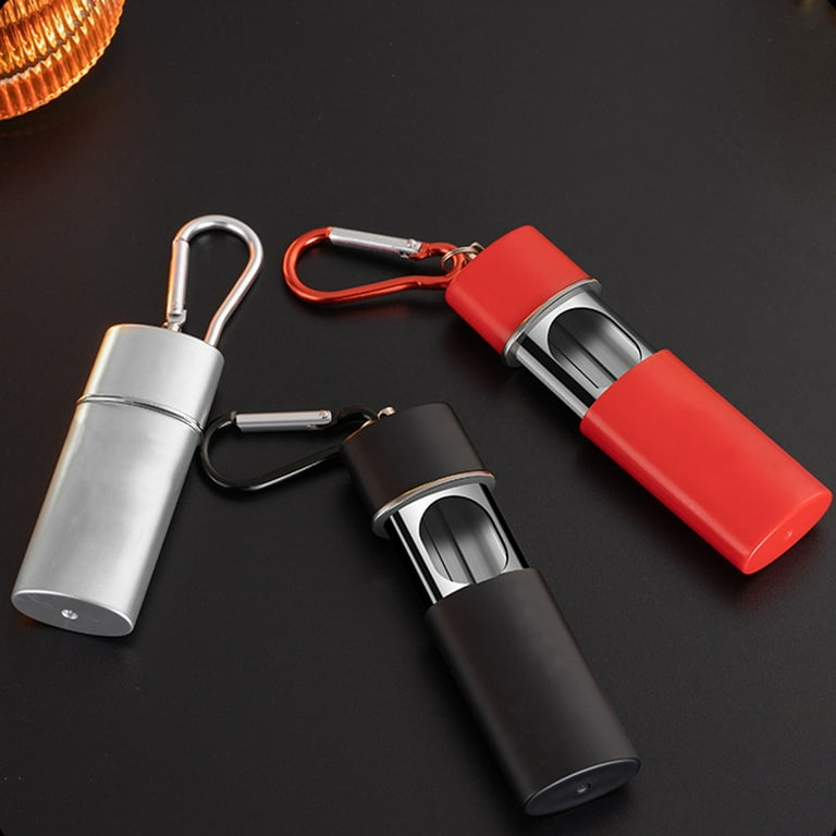 Portable Ashtray with Buckle Sealed Pull Closure Anti-scalding Metal Liner  Butt Storage Stainless Steel Mini Mobile Ashtray Men Pocket Gadget Creative