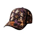 thumbnail image 3 of GrmtClth Halloween Black Baseball Cap Printed Trucker Hat Spooky Costume Accessory Adjustable Dad Hat for Adults Festival Party Daily Wear, 3 of 3