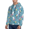 thumbnail image 3 of Lsque Rabbit And Balloon Pattern Casual Men's Hoodie,Hooded Sweatshirt with Kangaroo Pocket,Pullover Hoodie-Small, 3 of 7