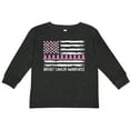 thumbnail image 3 of Inktastic Breast Cancer Awareness Pink Ribbons and Flag Boys or Girls Long Sleeve Toddler T-Shirt, 3 of 5