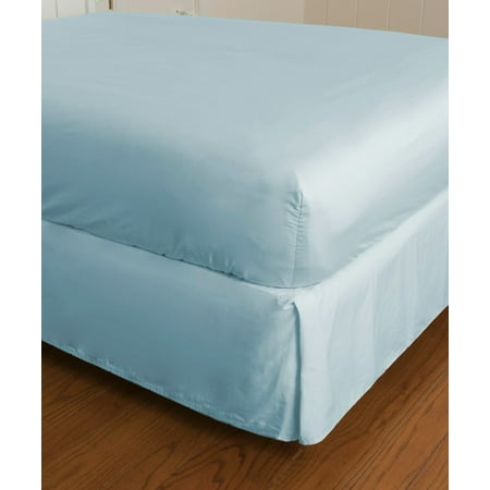 Pima Percale Collection - Warm Things Home 360 Thread Count Cotton Percale Fitted Bottom Sheet BLUE / Twin