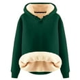 thumbnail image 1 of Breezora Chandail à Capuchon Doublé en Polaire pour Femmes Manches Longues Col Rond Chandail en Molleton Chaud d'Hiver pour Activités Extérieures Taille g Vert, 1 of 3