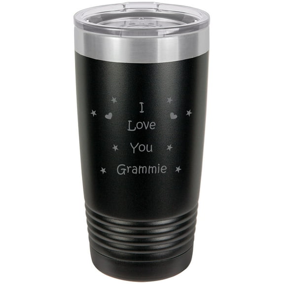 I Love you Grammie! Stainless Steel Engraved Insulated Tumbler 20 Oz Travel Coffee Mug, Black