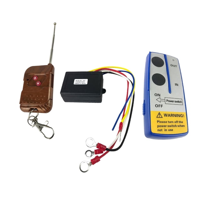 Treuil Électrique 12V 75 Pieds Système de Télécommande Sans Fil pour Camion ATV Treuil, Contrôle Sans Fil