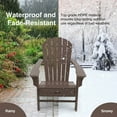 thumbnail image 3 of Aimee Lii Patio HDPE Adirondack Chair with Retractable Ottoman, Outdoor Patio Furniture for Balcony Porch Backyard, Sturdy -Brown, 3 of 10