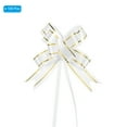 thumbnail image 3 of Unique Bargains 8' Pull Bows Gift Wrapping Pull Bow Gold Thread Style Baskets Present Bows Knot Ribbon White 100 Pcs, 3 of 6