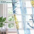 thumbnail image 4 of Sheer Curtains Grommet Drapes Window Treatments Light Filtering for Bedroom Living Room 2 Panels 52" x 63" Anchor and Pineapple, 4 of 7