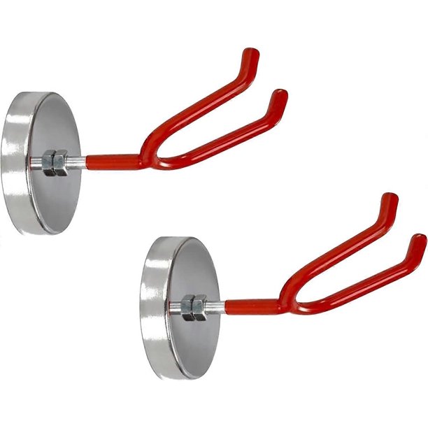 Paint Spray Gun Holder with Magnetic Foot, Paint Spray Guns Accessories, Universal Holder on Shelves and Other Magnetic Surfaces, Red, 2Pcs