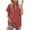 Watermelon Red, variant on Kovlvoll Short Sleeve Shirts for Women Casual Summer V Neck Button down Shirt Solid Color Loose Tops with Pockets