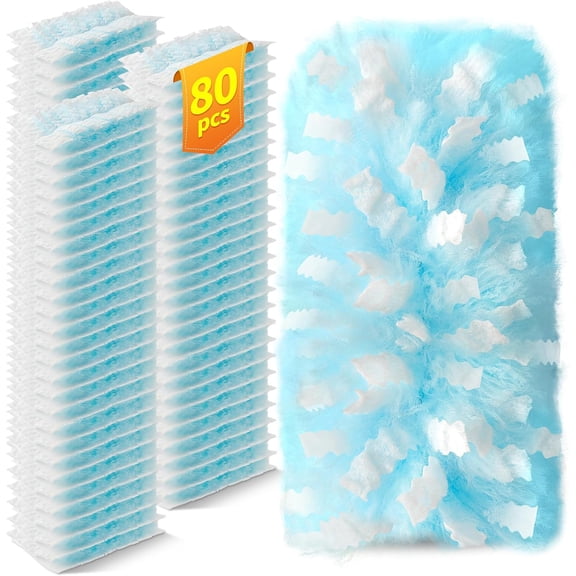 80 Count Duster Refills | Compatible with Swiffer Dusters, 180° Disposable Multi-Surface Microfiber Cleaning Dusters