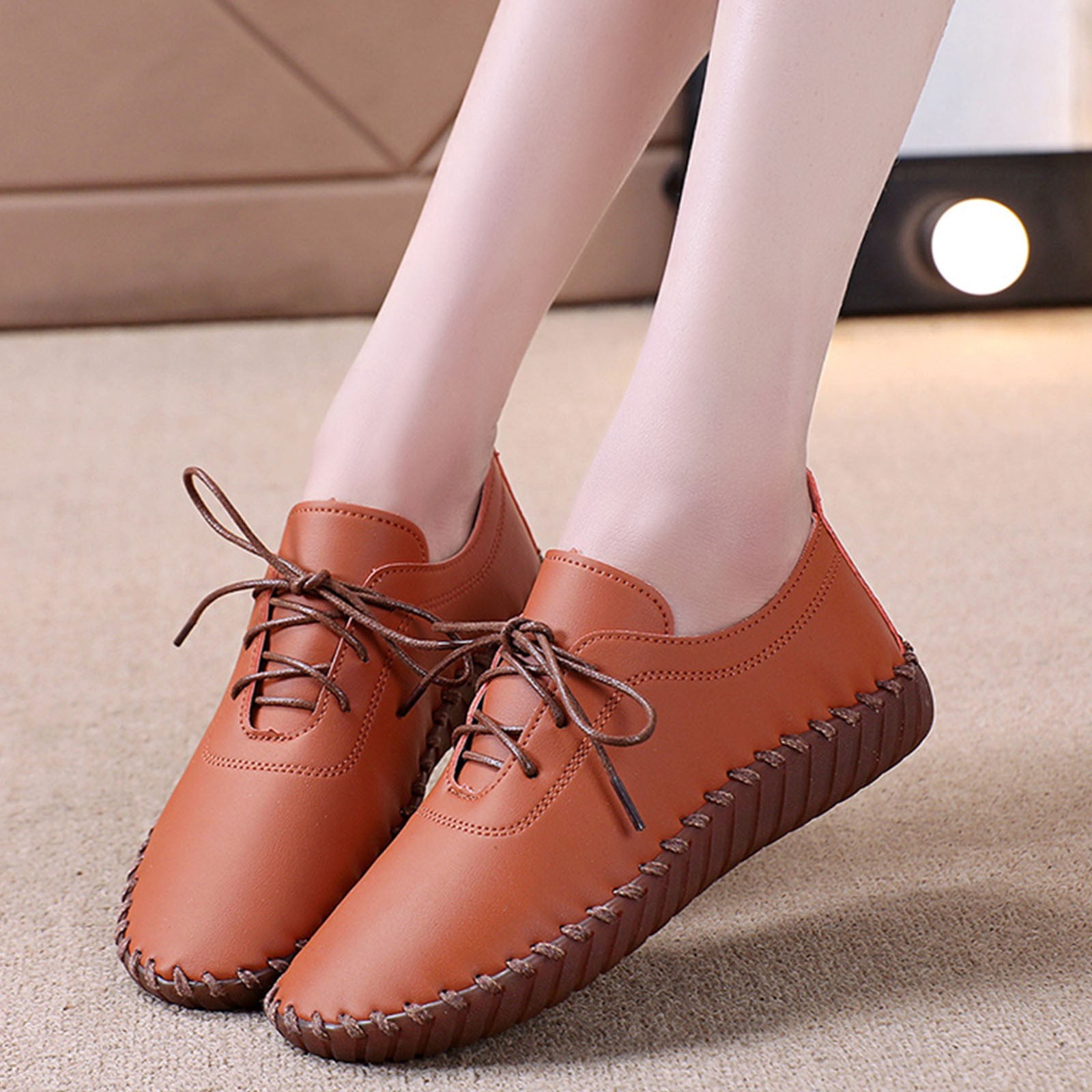 brown semi casual shoes